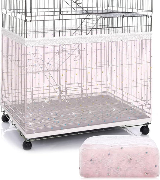 Shappy Large Bird Cage Cover, Bird Cage Seed Catcher, Adjustable Star Pattern by Shappy
