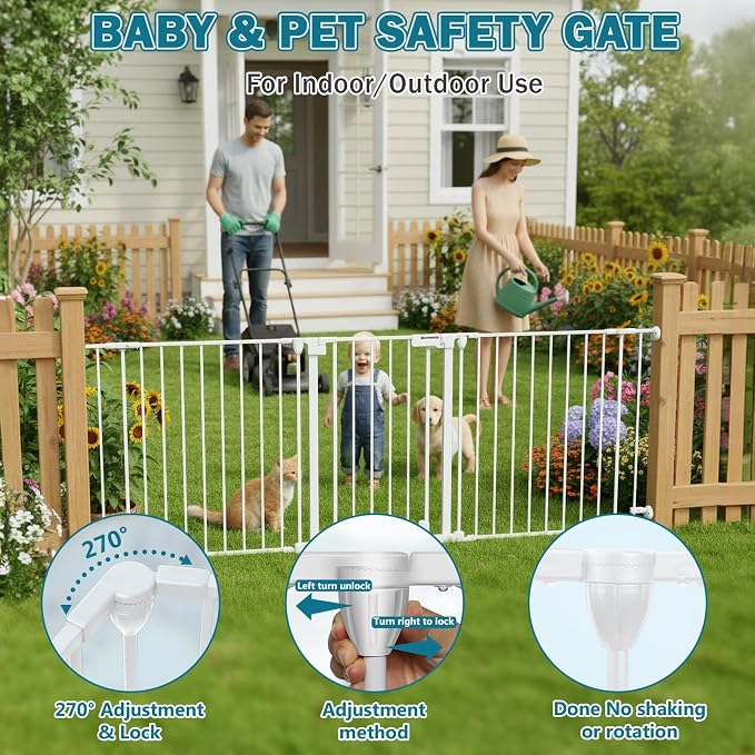 Mumeasy 80" Extra Wide Baby Gate - Image 5