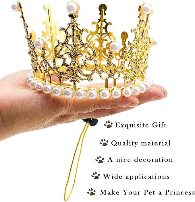 PET SHOW 2pcs Large Dog Crown Headband Sheep Big Pet Hat - Image 3
