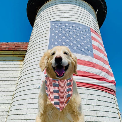 ADOGGYGO American Flag Dog Bandana 2 Pack, Reversible White Red USA Flag Pet - Image 2