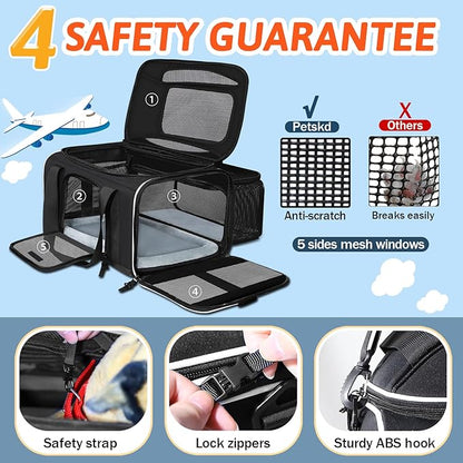 Petskd Top and Side Expandable Pet Carrier 18x11x11 Inches Delta United Airline - Image 5
