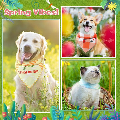 Sweetude 100 Pcs Spring Plaid Dog Bandanas Bulk - Image 2