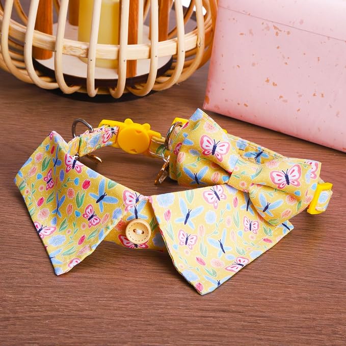 Cat Collar Breakaway with Bells, 2 Pack Soft Butterfly Kitten Collar with - Image 5