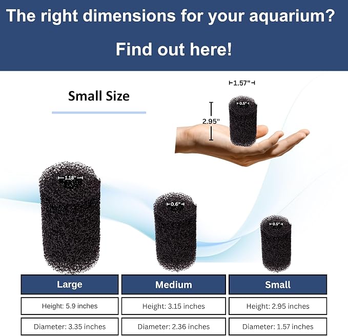 UNEAK 2-Pack Small Premium Pre Filter Sponge Aquarium Intake High-Porosity Foam - Image 2