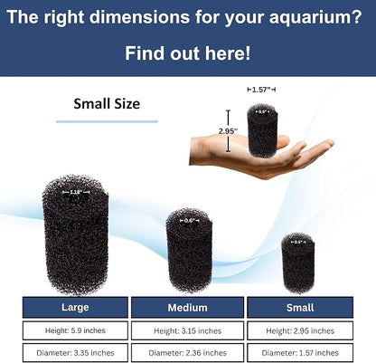 UNEAK 2-Pack Small Premium Pre Filter Sponge Aquarium Intake High-Porosity Foam - Image 2
