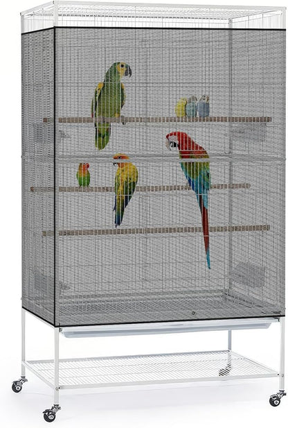 Bissap Bird Cage Seed Catcher, 90-118‘’ Universal Birdcage Net Nylon 31.8'' H by Bissap