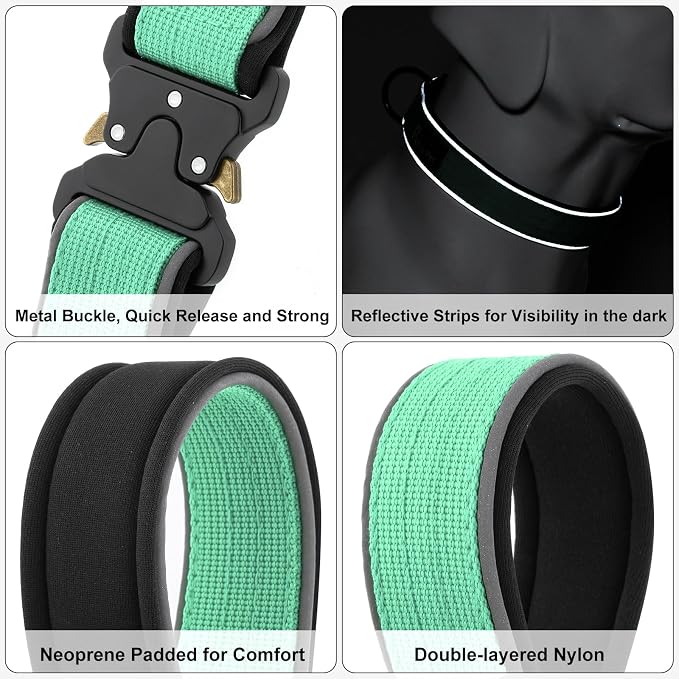 Plutus Pet Tactical Dog Collar, Reflective, Adjustable Heavy Duty Dog Collar - Image 4