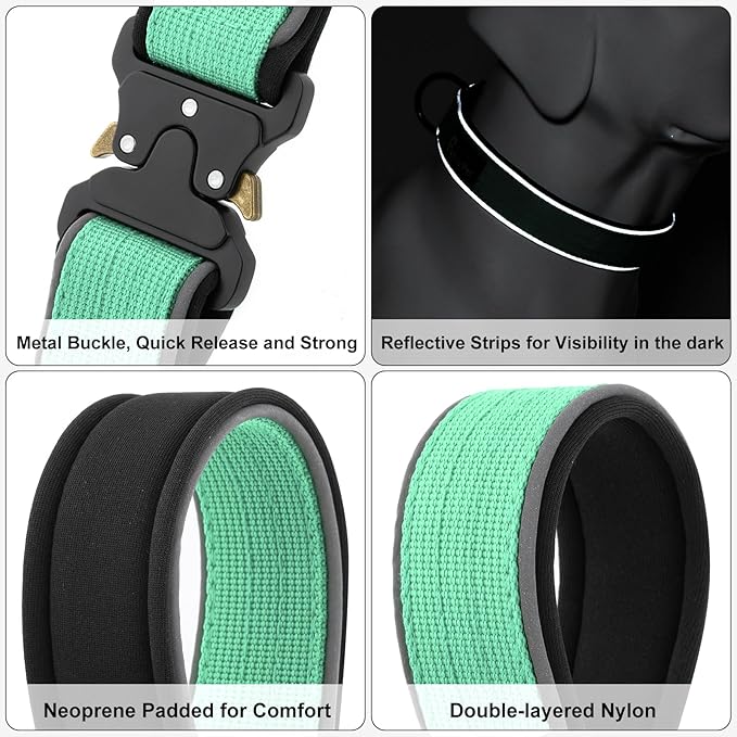 Plutus Pet Tactical Dog Collar, Reflective, Adjustable Heavy Duty Dog Collar - Image 4