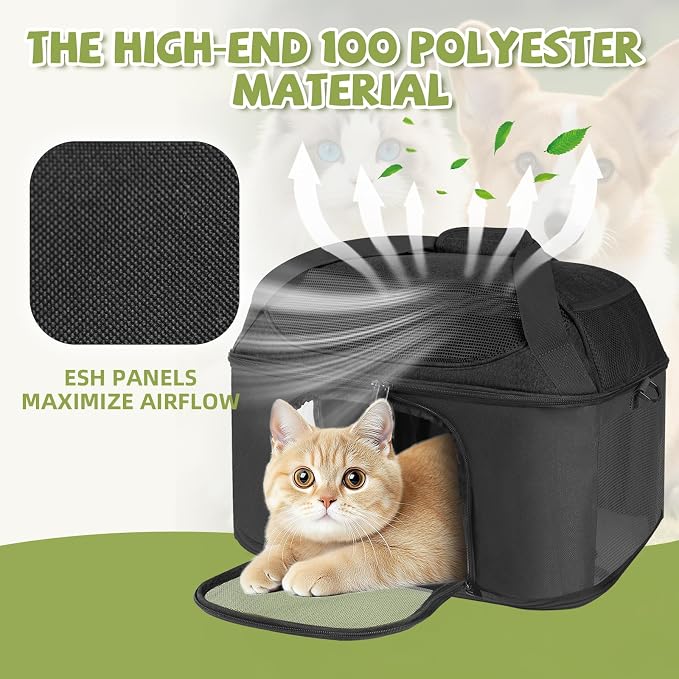 Premium Cat Carrier for Pets Up to 20 Lbs, Cat Travel Bag Soft-Sided Backpack - Image 7