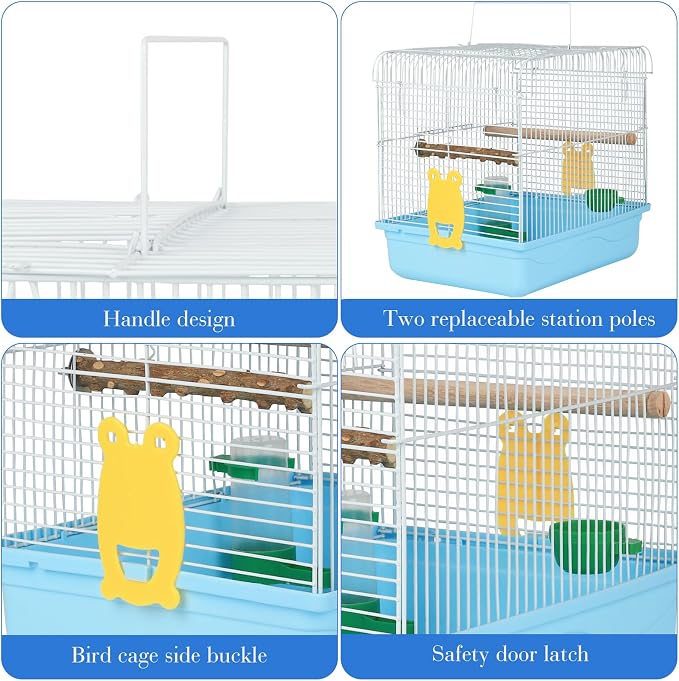 Small Bird Cage, Lightweight for Parakeets, Hanging for Parrot, Travel for - Image 5