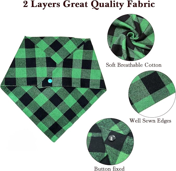 Christmas Plaid Dog Bandana - Image 4