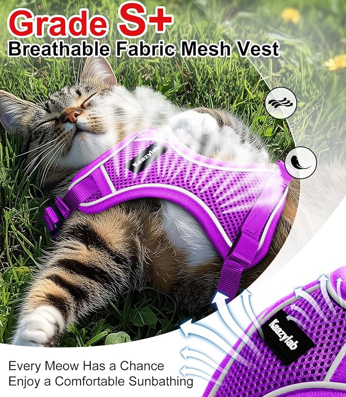 Cat Harness and Leash for Walking Escape Proof Soft Adjustable Cat Leash - Image 3