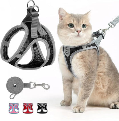 SCENEREAL Cat Harness and Leash Set Escape Proof, Adjustable Soft Air Mesh by SCENEREAL