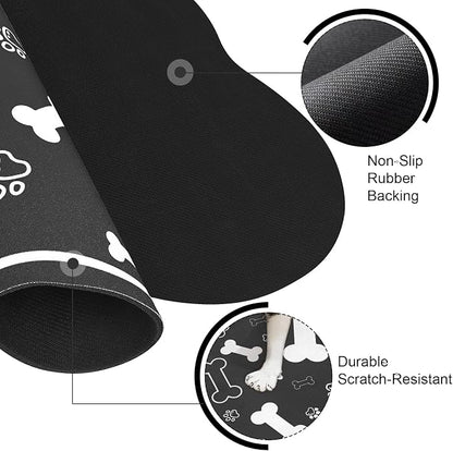 Dog Cat Food Mat, Rapid Absorbent Pet Feeding Mat, Bone Shaped Dog Placemat - Image 3