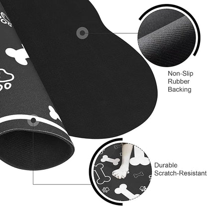Dog Cat Food Mat, Rapid Absorbent Pet Feeding Mat, Bone Shaped Dog Placemat - Image 3