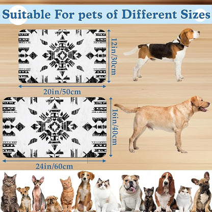 Black Boho Art Dog Food Mat–Christmas Stocking Absorbent Quick Dry Feeding - Image 2