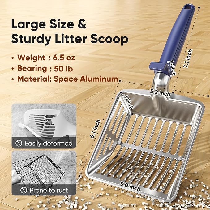Metal Cat Litter Scoop, Large Cat Scooper - Image 2
