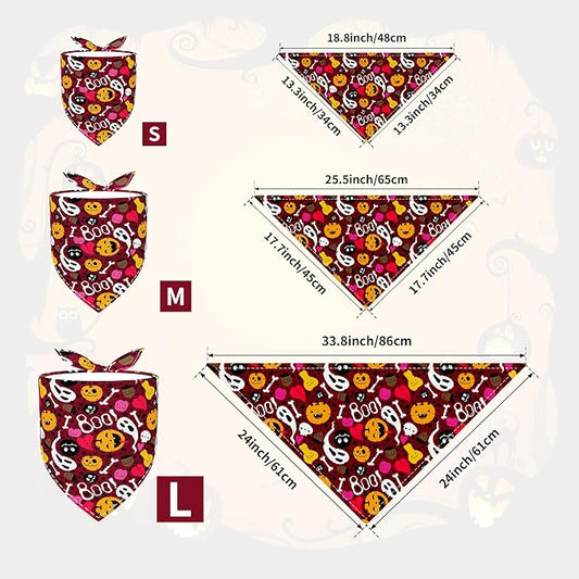 30 Pcs Halloween Thanksgiving Dog Bandanas Bulk 33 Inch XXL Stitch Dog Bandanas - Image 2