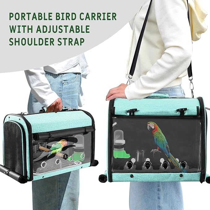 Sanmoncare Bird Carrier Bag Cockatiel Travel Cage - Image 3