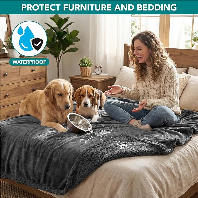 PetAmi Waterproof Dog Blanket for Queen Bed Large XL Dog Throw for Couch Cover - Image 2