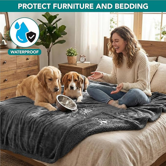 PetAmi Waterproof Dog Blanket for Queen Bed Large XL Dog Throw for Couch Cover - Image 2