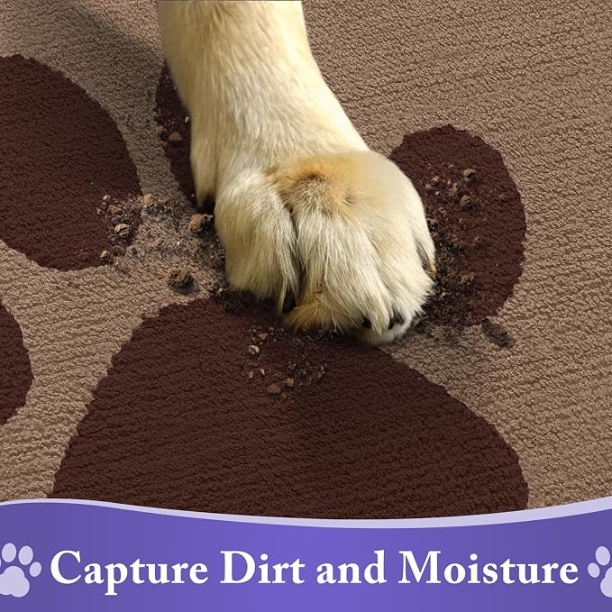 Buganda Dog Door Mat for Muddy Paws, Absorbent Dirt Trapper Non Slip Indoor - Image 4