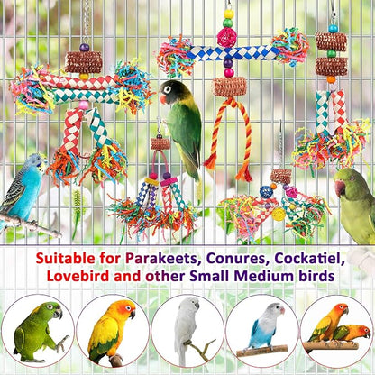 LifeIdeas Bird Shredding Toys, Colorful Bird Foraging Toys - Image 6