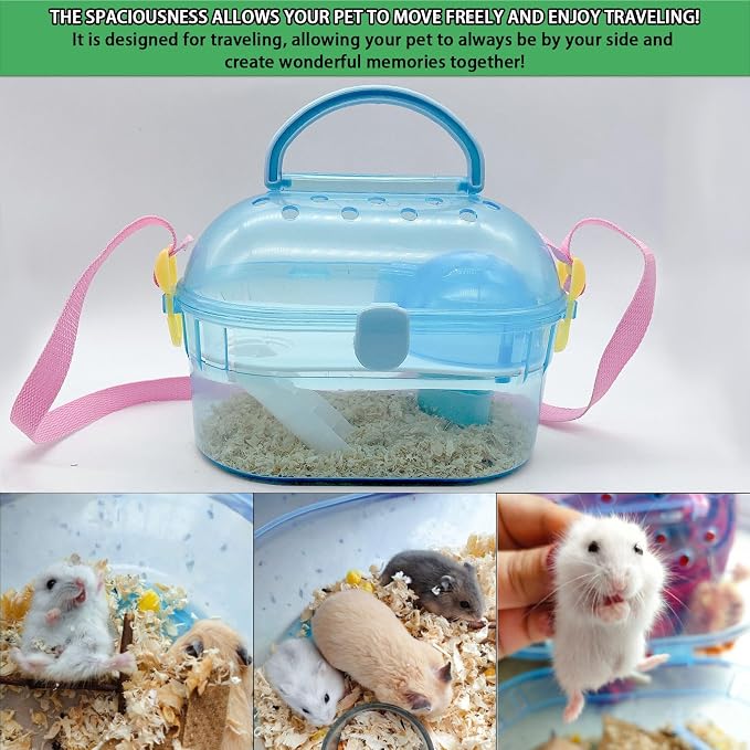 Portable Hamster Cage Syrian Hamster Carry Travel Cage - Image 6
