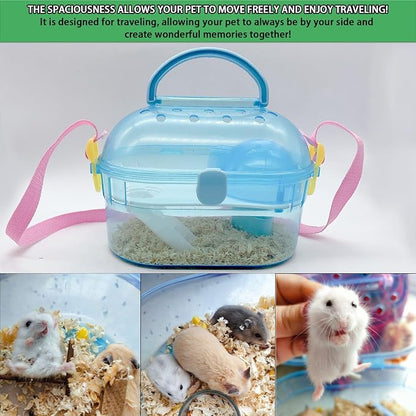 Portable Hamster Cage Syrian Hamster Carry Travel Cage - Image 6