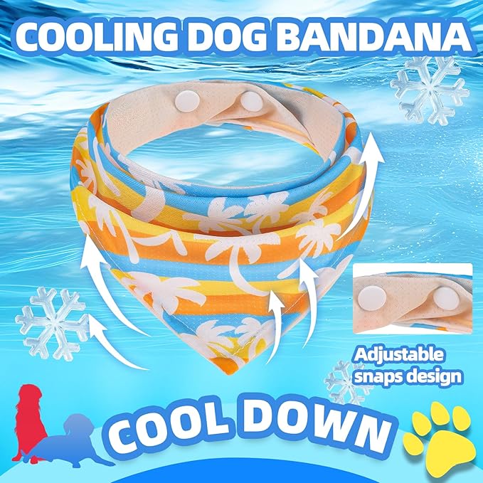 PAWCHIE Dog Cooling Bandana Small, 4 Packs Ice Cool Pet Triangle Scarf Bibs - Image 2