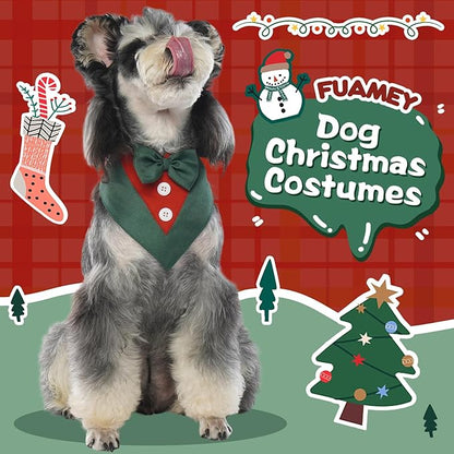 FUAMEY Dog Tuxedo Christmas for Large Dogs, Dog Formal Suit Dogs Attire Pet Bow - Image 2