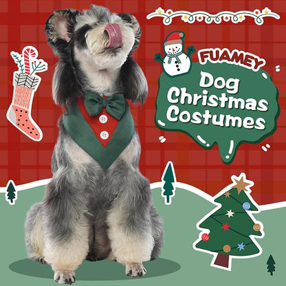 FUAMEY Dog Tuxedo Christmas for Large Dogs, Dog Formal Suit Dogs Attire Pet Bow - Image 2