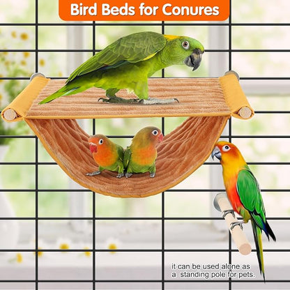 BWOGUE Winter Warm Bird Nest Bed Hanging Hammock Snuggle Hut Parrot House Tent - Image 5