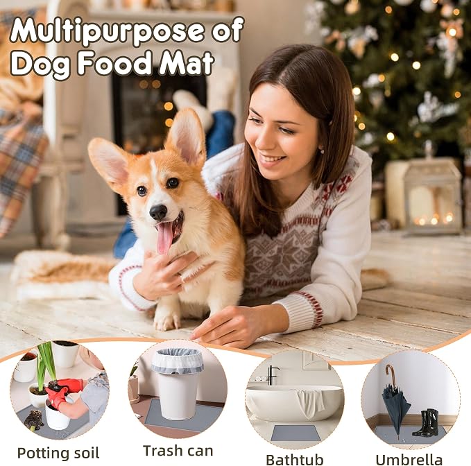 Dog Cat Food Mat for Food and Water Silicone Pet Feeding Mat Water Bowl Dish - Image 7