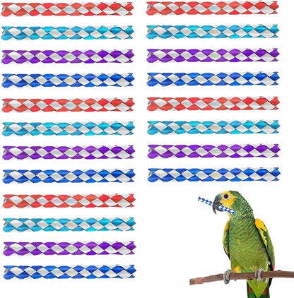 Parrot Toys 20 Pcs 5.5in, Bird Toys Bamboo Finger Traps, DIY Core Bird Chewing - Image 3