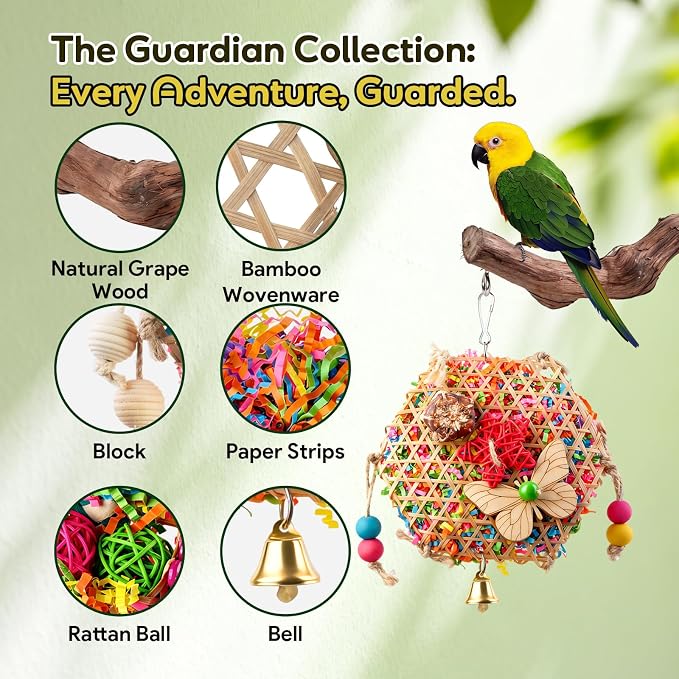 Bird Toys, Parakeet Foraging Toys, Hanging Chewing Toys - Image 3