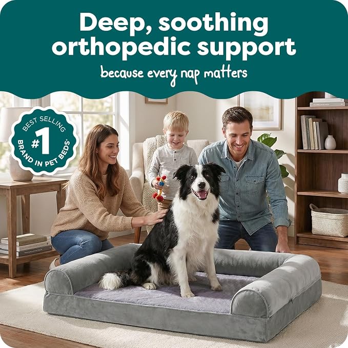 Furhaven Orthopedic Dog Bed for Large/Medium Dogs w/ Removable Bolsters & - Image 2