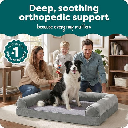 Furhaven Orthopedic Dog Bed for Large/Medium Dogs w/ Removable Bolsters & - Image 2