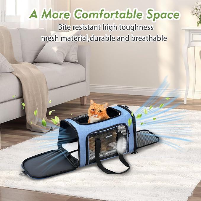 Soundy Large Cat Carrier Dog Carrier Under 25 Lbs, Collapsible Ventilated - Image 6