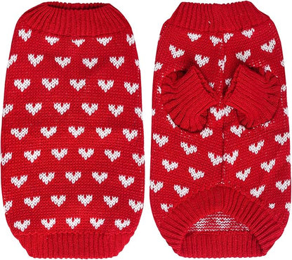 Dxhycc Dog Knitted Sweater Dog Heart Sweater Puppy Sweater Warm Soft Pet - Image 2