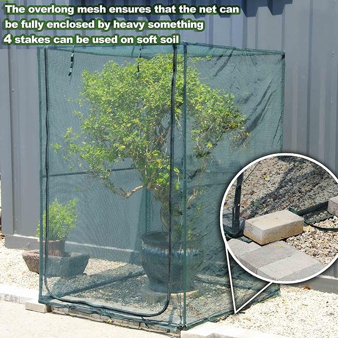 Portable 4'x4' Large 6FT Tall Plant Netting Cover Crop Cages Pest Guard Cover - Image 4