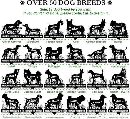 Custom Metal Dog Breed Memorial Stake – Personalized Pet Grave Marker Tombstone - Image 2
