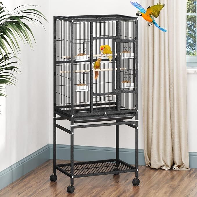 DWVO 53.9-Inch Metal Bird Cage: Large Parrot Cages by DWVO