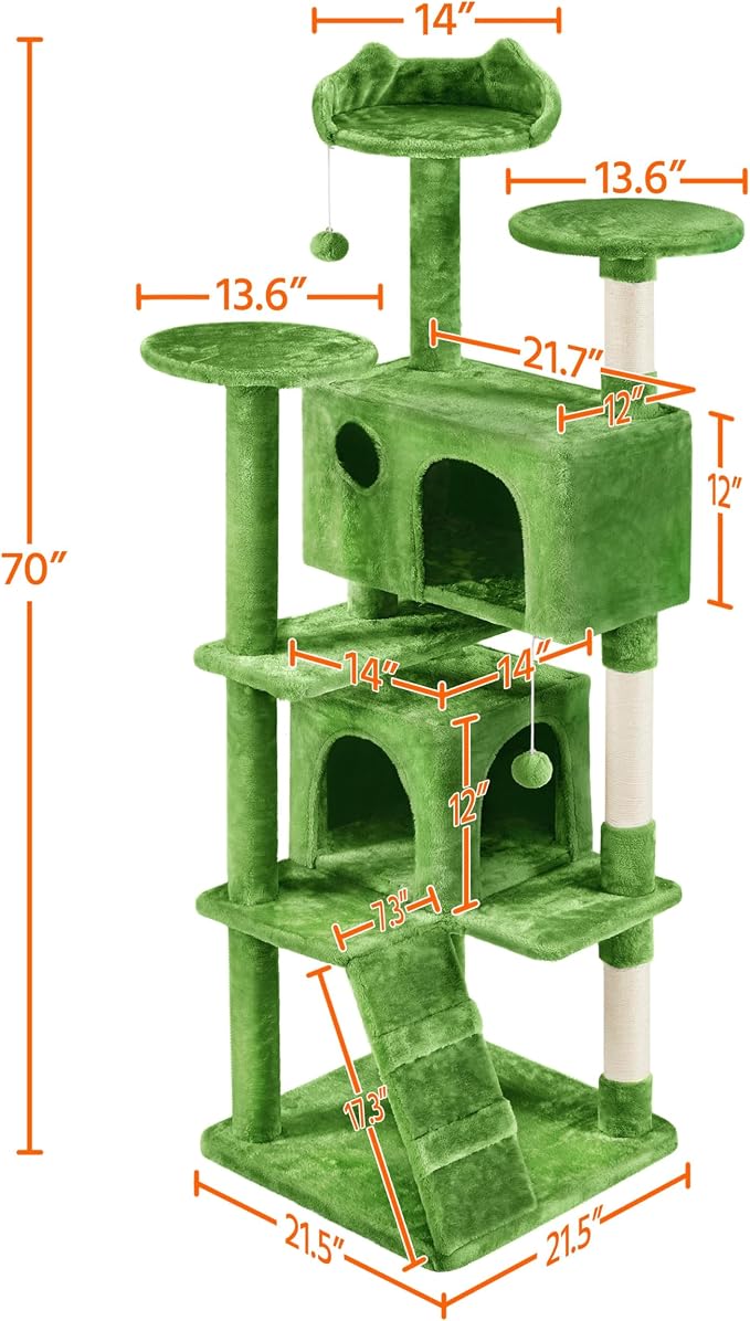 Yaheetech 70in Multi-Level Cat Tree Tall Cat Tower Cat Furniture - Image 3