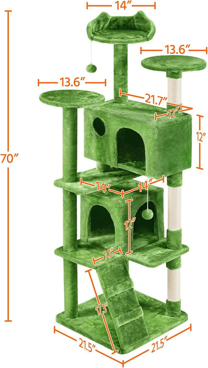 Yaheetech 70in Multi-Level Cat Tree Tall Cat Tower Cat Furniture - Image 3