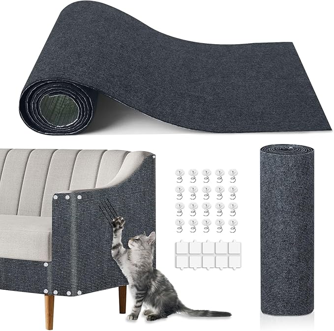 Cat Scratch Mat, 118.5"x15.9" Trimmable Self-Adhesive Cats Scratch Carpet by Unknown