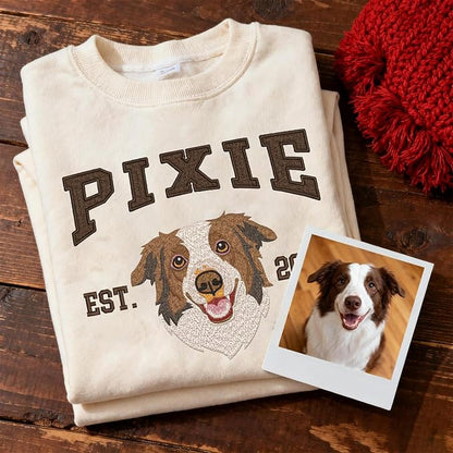 GODLOVER Custom Embroidered Dog Mom Sweatshirt and Hoodie, Line Art Dog Cat - Image 3