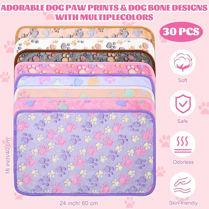 MCEAST 30 Pieces Fluffy Dog Cat Blanket - Image 2