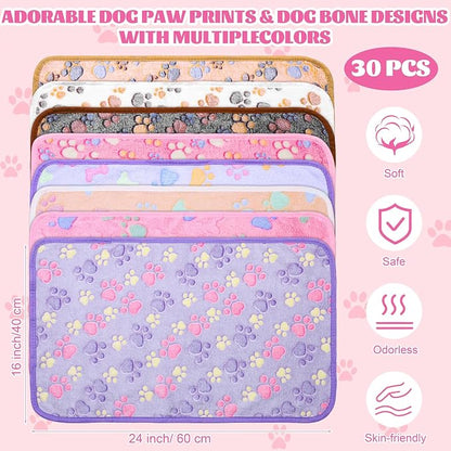 MCEAST 30 Pieces Fluffy Dog Cat Blanket - Image 2