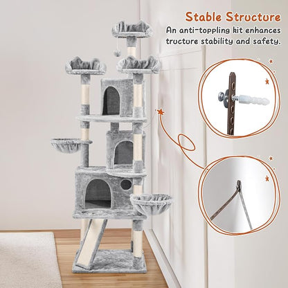 Yaheetech 76.5in Multi-Level Large Cat Tree, Big Cat Tower - Image 9